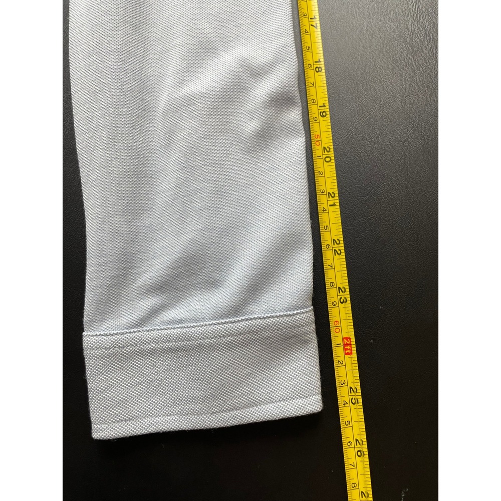 01.ALGO Performance Shirt Mens Med Light Blue Excellent Wool Blend Long Sleeve - Picture 5 of 8